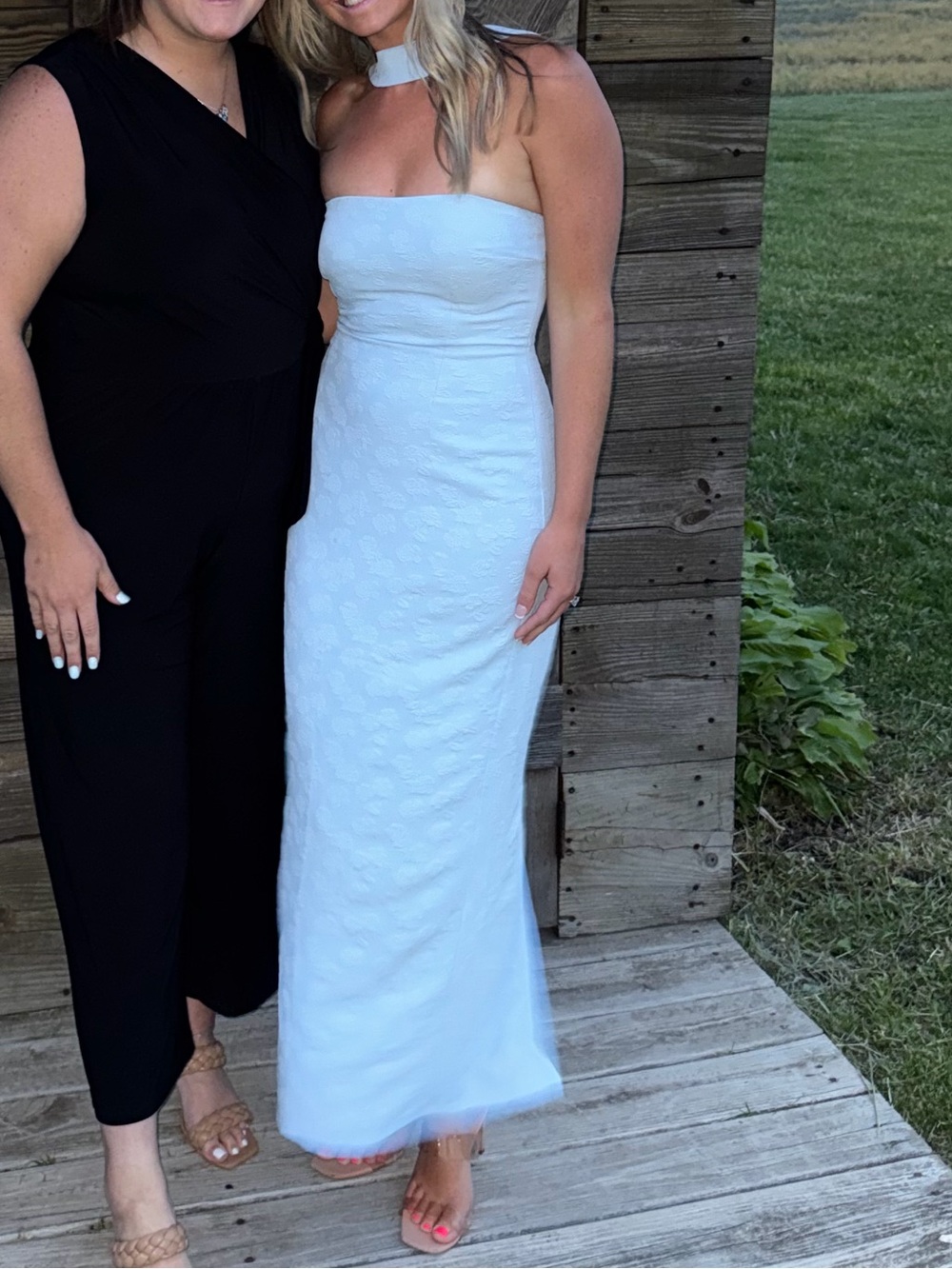 Baby Blue Strapless Maxi Dress with Neck Choker - Hello Molly Size Small
